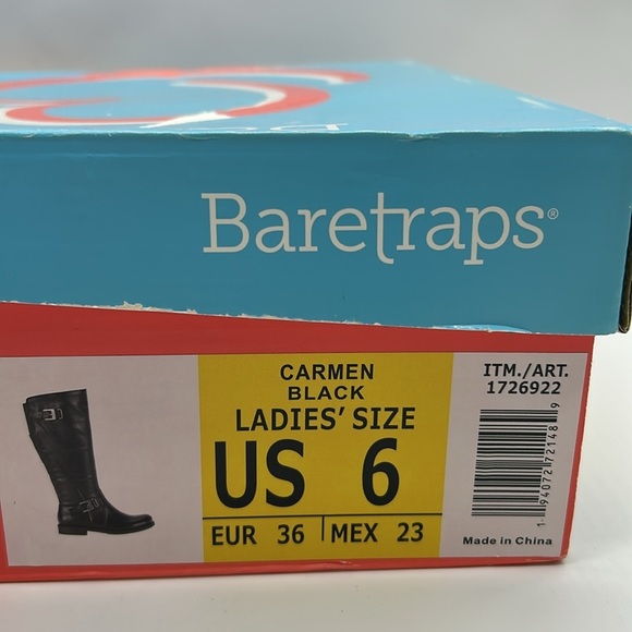 Baretraps Carmen Black Knee-High Boots | Size 6 | Vegan Leather | New With Box - Picture 12 of 13
